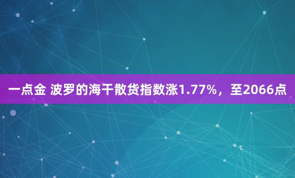 一点金 波罗的海干散货指数涨1.77%，至2066点