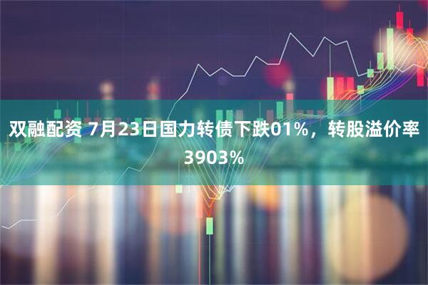 双融配资 7月23日国力转债下跌01%，转股溢价率3903%